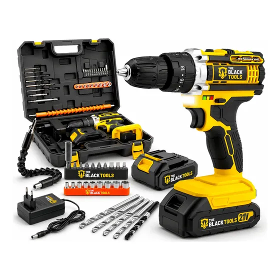 Parafusadeira Furadeira 21v Bivolt 2 Baterias Profissional