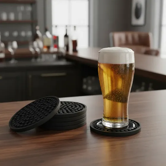 Porta Copos Suor Chopp Cerveja Barmat De Borracha Kit 50 Pçs