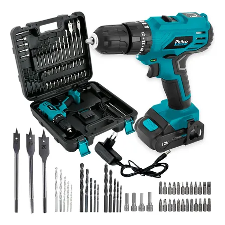 Parafusadeira Furadeira C/impacto Philco 12v Bivolt Ppf120mf