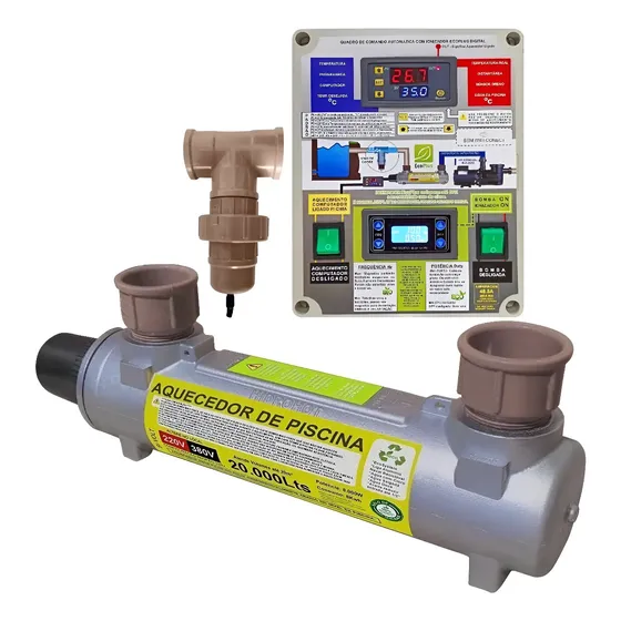 2 Em 1 Aquecedor E Ionizador De Piscina Até 20.000lts Bivolt