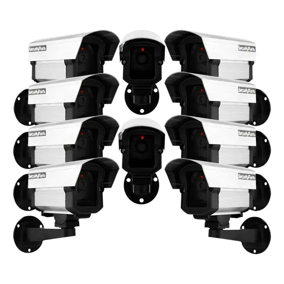 Kit 10 Câmeras Falsas Com Led Bivolt
