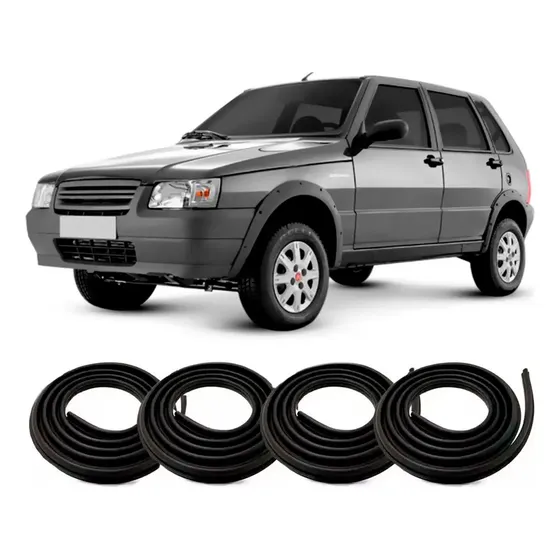 Kit Borrachas De Vedação Das 4 Portas Fiat Uno Premio Elba