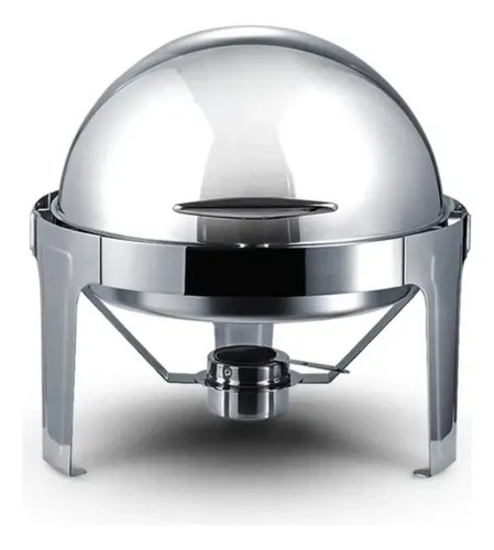 Rechaud Inox Redondo 6 Litros Banho-maria Tampa Giratória