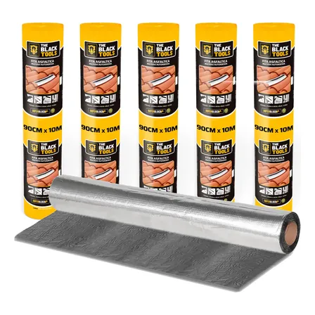 Manta Asfáltica Aluminizada Auto Adesiva 90cm X 10m Kit 5