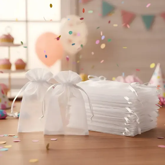 Kit 100 Un Saco Organza Saquinho 17x23 Branco Atacado