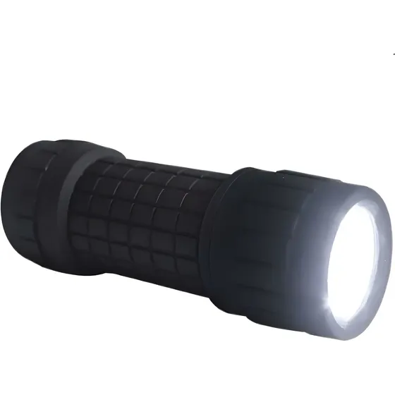 Lanterna Pequena 9 Leds Emborrachada A Pilha