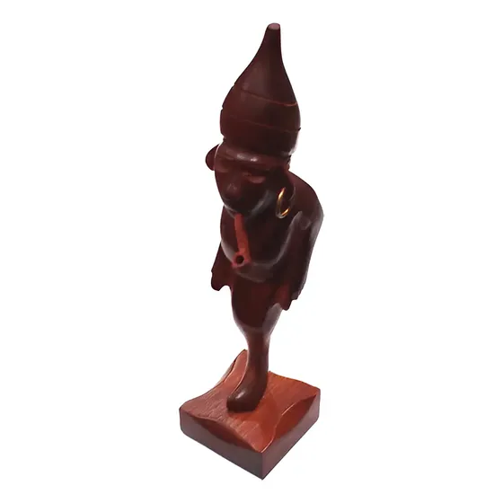 Saci Pererê De Madeira 19cm Artesanato Folclore Do Brasil