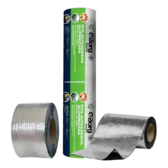 Manta Asfáltica Aluminizada Telhado Auto Adesiva- 90cm X 10m