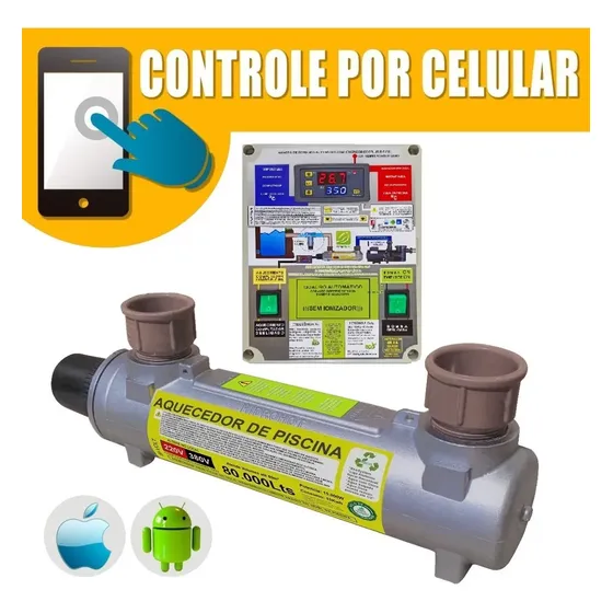Trocador De Calor Aquecedor Piscina 80.000lts C/ Mod.celular