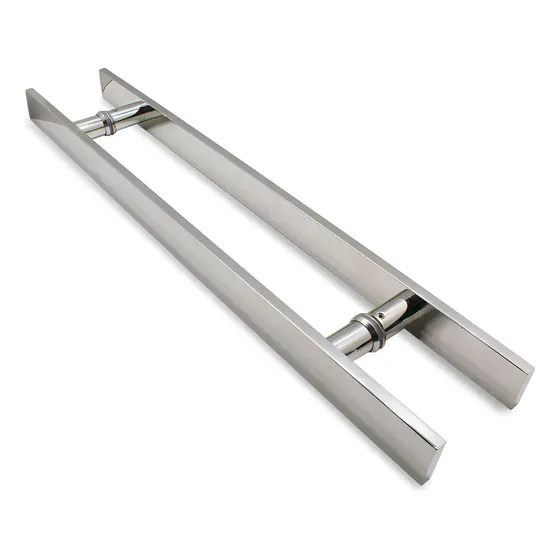 Puxador Inox Chato 100cm (1,0 Metro) Polido Duplo