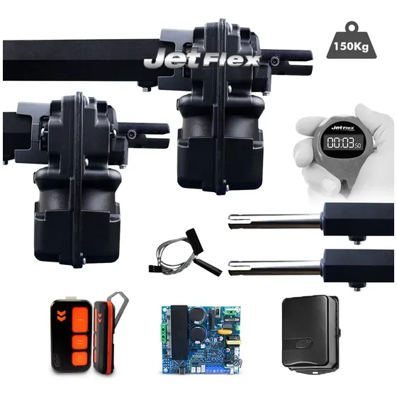 Kit Motor Portão Pivotante Jet Flex Duplo Ppa Rápido 3s