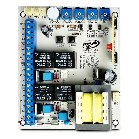 Central Placa Motor Portão Eletronico Pivotante Dupla 5t Ppa