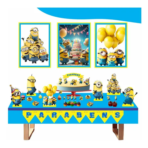 Kit Festa Fácil Montagem Decoração Prática - minions