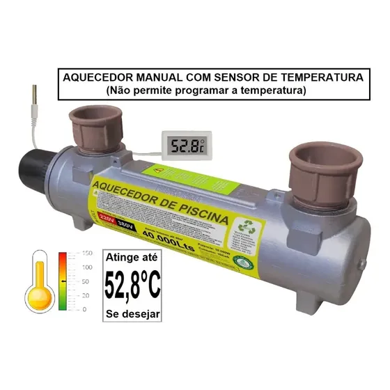 Aquecedor Manual De Piscina 40.000lts 220v