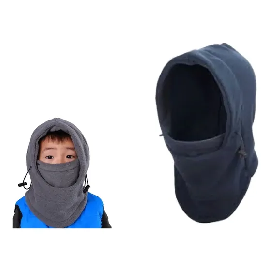 Balaclava Infantil Azul Touca Gorro Fleece Lã Capuz Agasalh