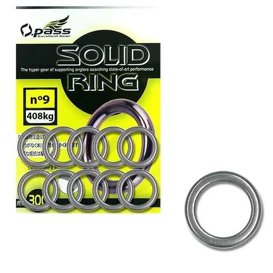 10 Argolas Solid Ring Nº9 Pesca Suporte Hook Em Aço Inox