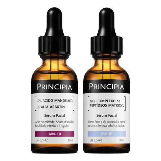 Principia Kit C/ 2 Séruns Mandélico + Peptídeos