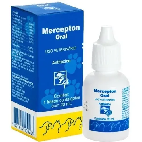 Remédio Antitóxico Cães E Gatos Mercepton Oral 20 Ml Gotas