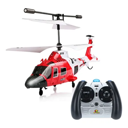 Helicóptero Controle Remoto Falcão Recarregável Art Brink Vermelho