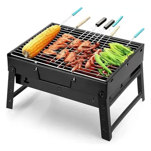 Mini Churrasqueira Portatil Dobravel 40cm Para Apart Preto