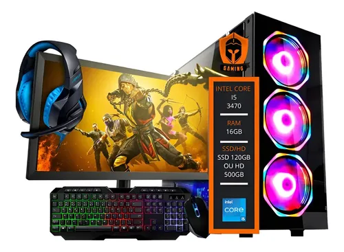 Pc Gamer Intel I5 16gb Hd 500gb + Monitor 21 + Kit Gamer