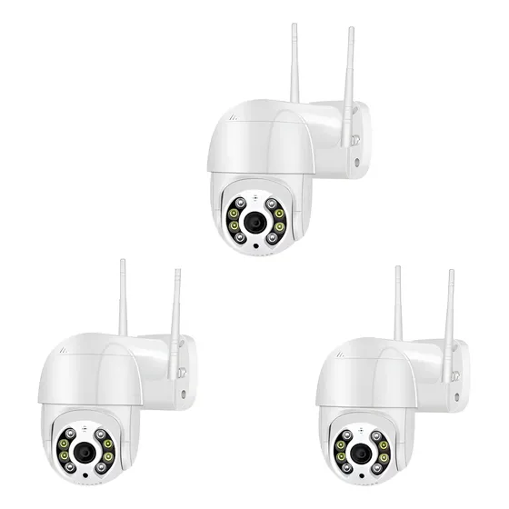 Kit 3 Câmera Ip Wifi Dome Icsee Visão Noturna Rotativa A8.