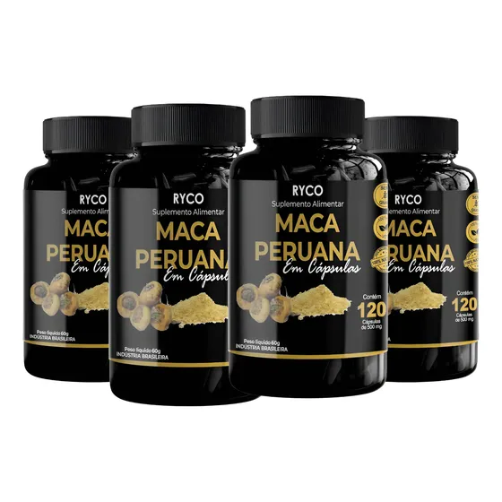 4x Maca Peruana 120 Cápsulas Original- Envio Já