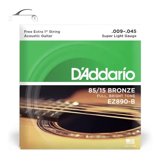 Encordamento Violão Aço D'addario 0.9 - Cordas Daddario