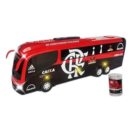 Miniatura Ônibus Flamengo Com Farol Seta Freio...