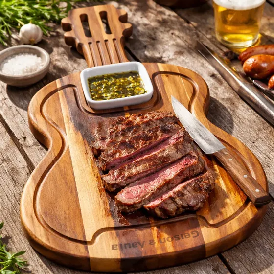 Tabua Carne Churrasco Viola + Louças + Nome - Cód 169