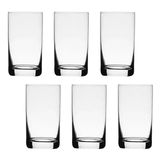 6 Copos De Cristal Para Água 230ml Barline Bohemia Titânio