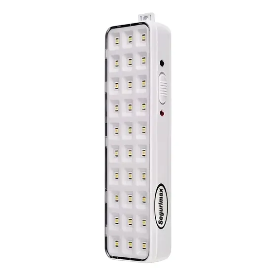 Kit 2 Lâmpada Luminária Luz Emergência Recarregável 30 Led