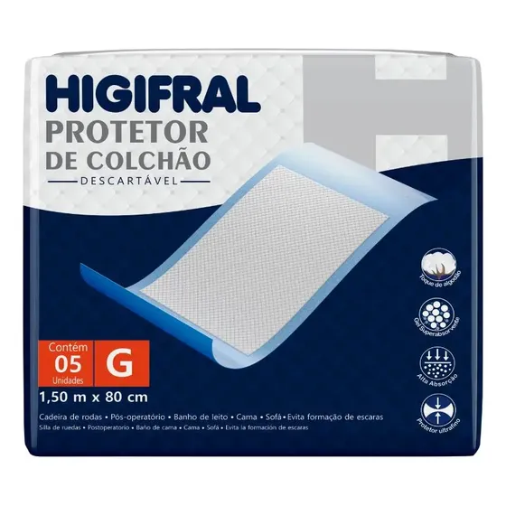 Protetor De Colchão Descartável Higifral (gde) Com 40 Un.