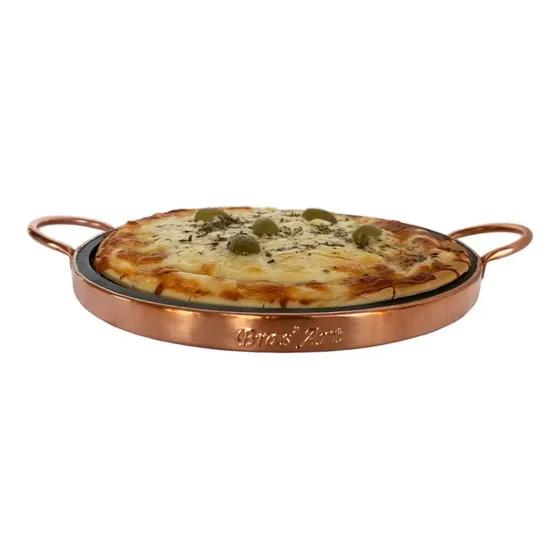 Assadeira Para Pizza De Pedra Sabão Com 31 Cm De Diâmetro