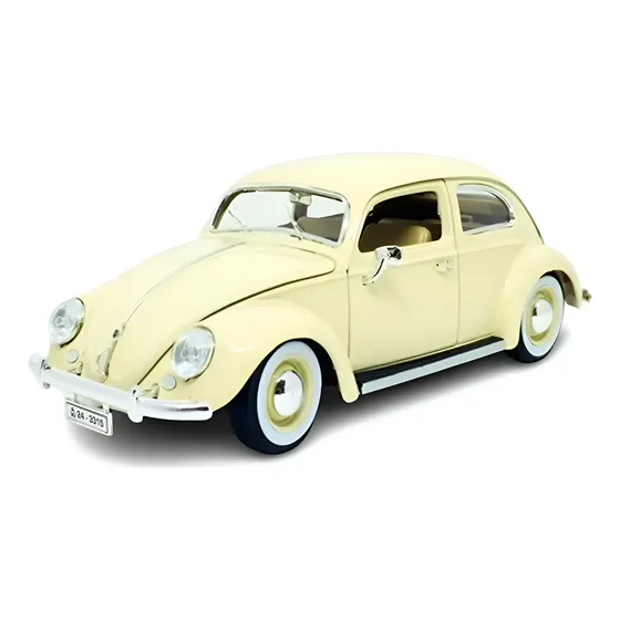Miniatura De Volkswagen Beetle Fusca 1955 Creme 1:18 Burago