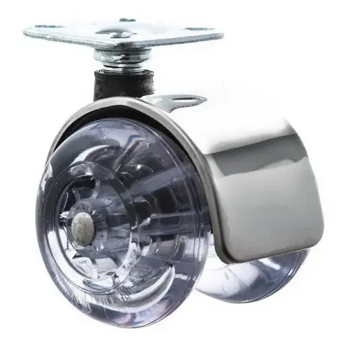 Kit 4 Rodizio Placa Girat. Inox Roda Dupla 50mm Gel/silicone