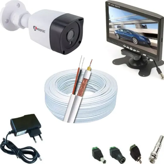 Kit Cftv 1 Câmera Infravermelho Full Hd 2.0 Mp+ Monitor Lcd