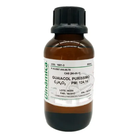 Guaiacol Puríssimo Fr 500 Ml Acompanha Laudo Pureza