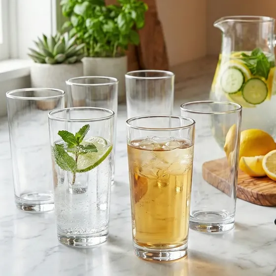 Jogo Copos Long Drink Água Suco Multiuso 255ml Kit 6 Peças