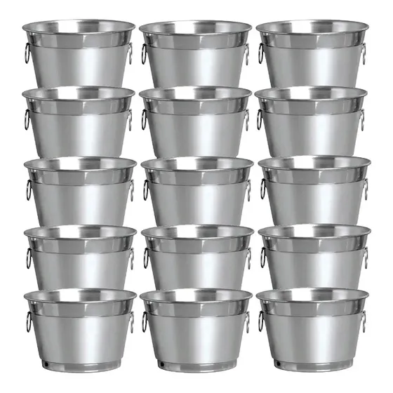 Kit 25 Balde P/ Gelo Cerveja 9 Litros Aluminio Puro