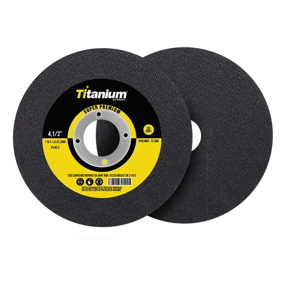 100 Pçs Disco Corte Fino Barato 4,1/2 X 1,0 X 7/8 - Titanium