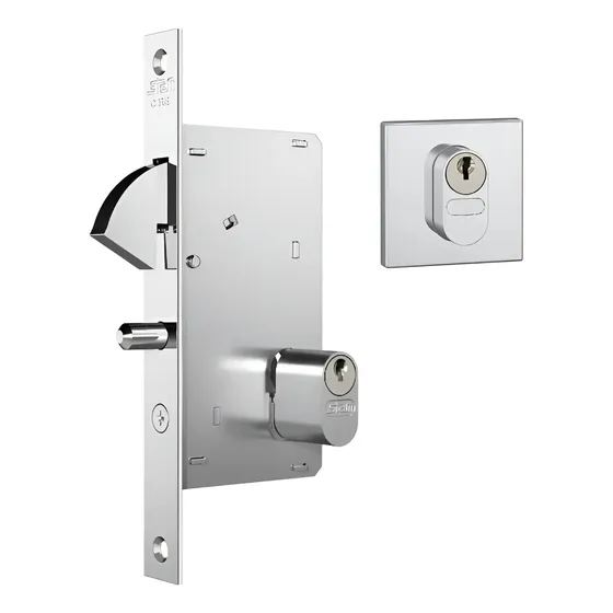Fechadura Roseta Quadrada Correr Bico Papagaio Stam 950 Inox