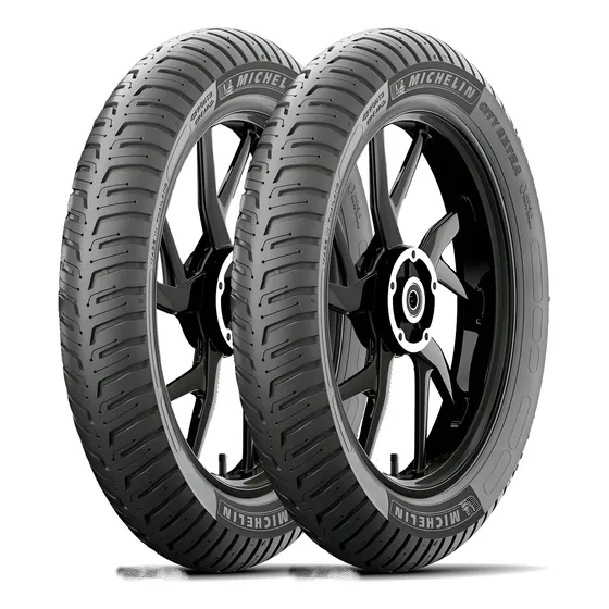 Par Pneu 80/100-18 + 100/80-18 Michelin City Extra S Câmara