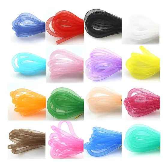 Material De Atado Fly Tubo De Malha Mylar 8 Mm Holográfico.