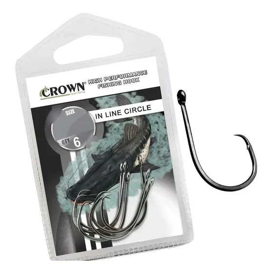 Anzol Crown In Line Cicle Black Nº 9/0 - 6 Peças