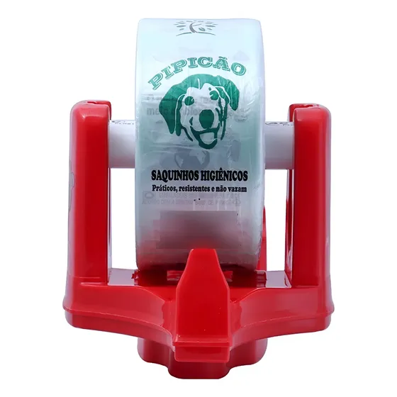 Suporte De Parede Com Bobina Coletor De Fezes - Vermelho
