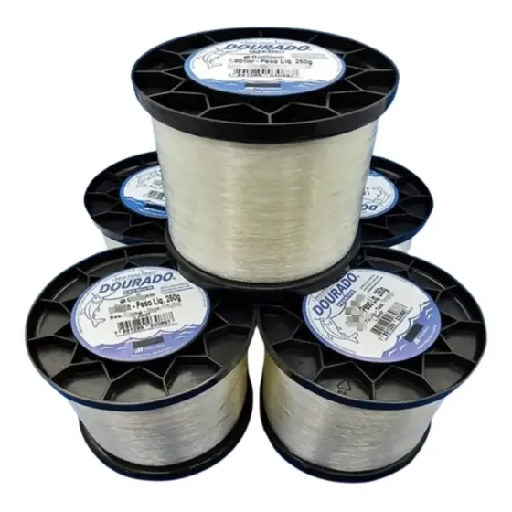 Kit Com 5 Linha Pesca Nylon Dourado 0.80mm 250gr 428mts