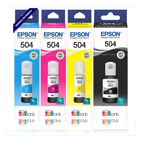 Kit Tinta Original Epson L6161 L4150 L4160 L6191 L6171 T504