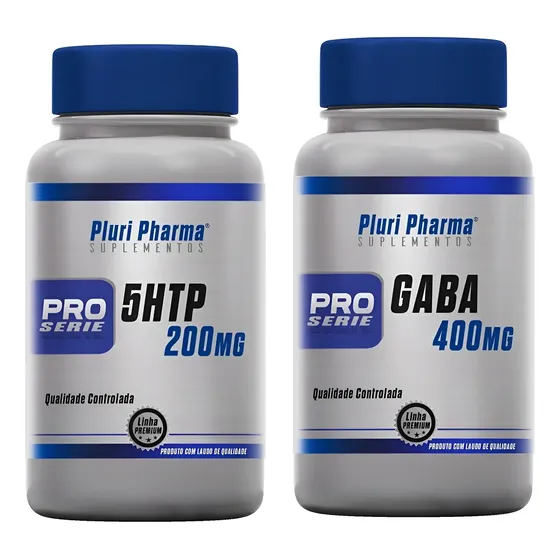 5htp 200mg 120cápsulas + Gaba 400mg 60cápsulas