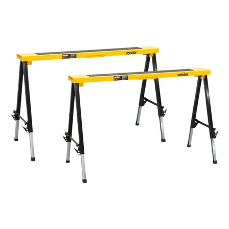 Kit 2 Unidades Cavalete Metálico Portátil, 150 Kgf, Vonder